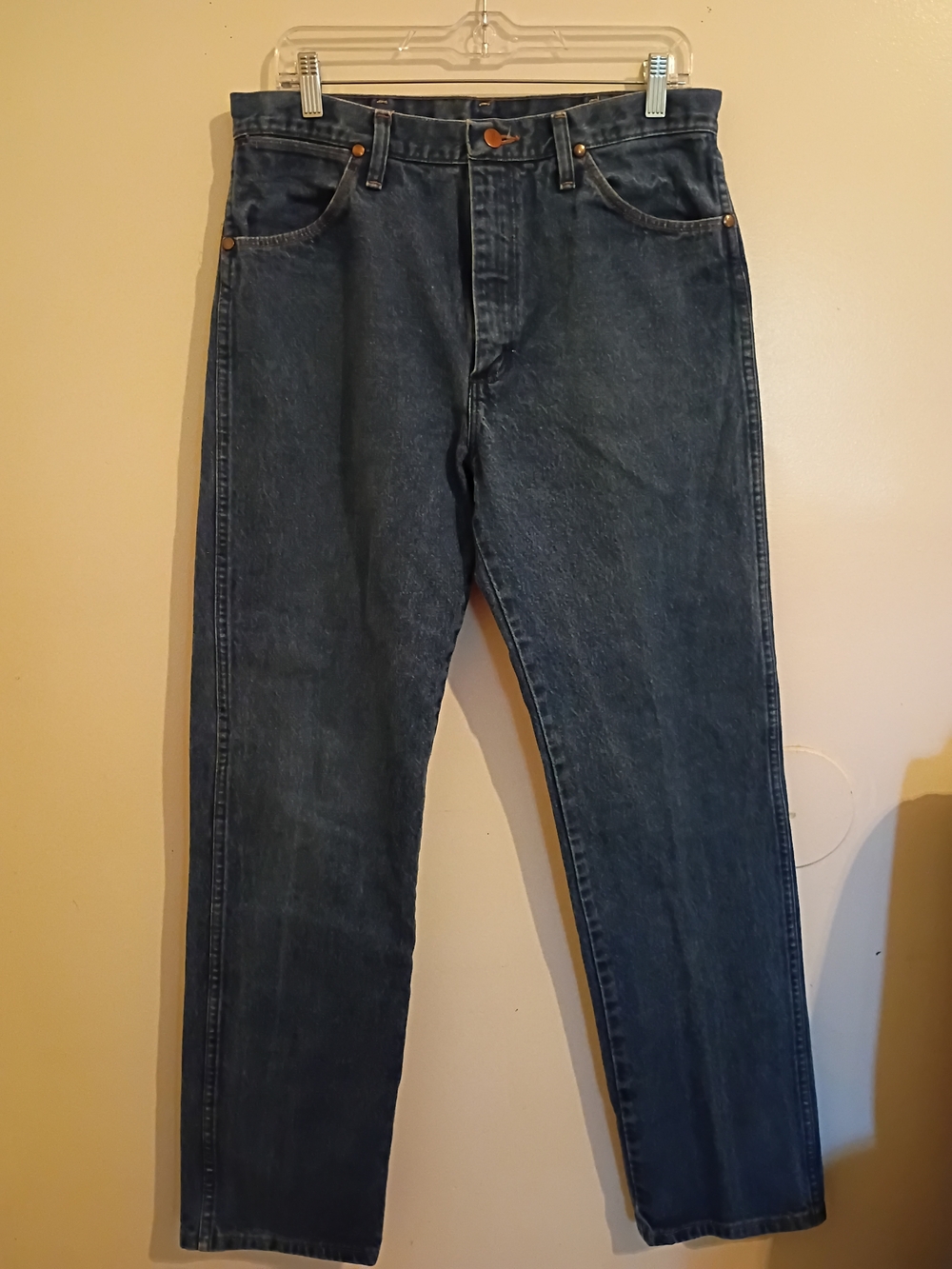 Wrangler‎ Men's Straight Leg Dark Blue Jeans 13MWZ Sz 34/34
